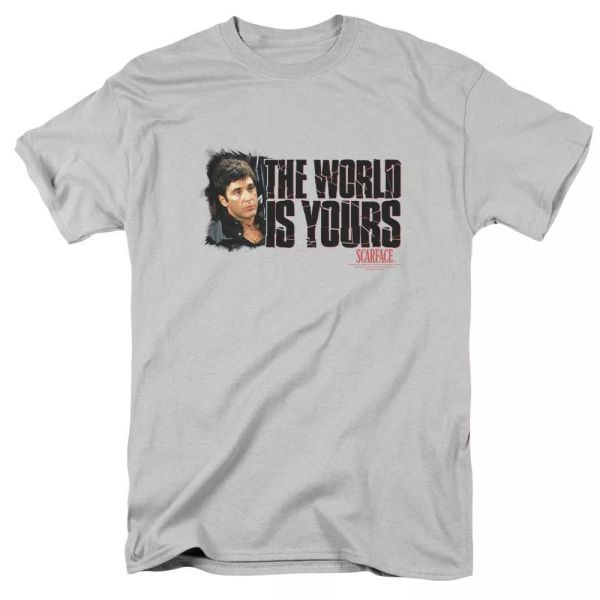 

Scarface The World Is Yours T-Shirt Sizes S-3X NEW, White;black