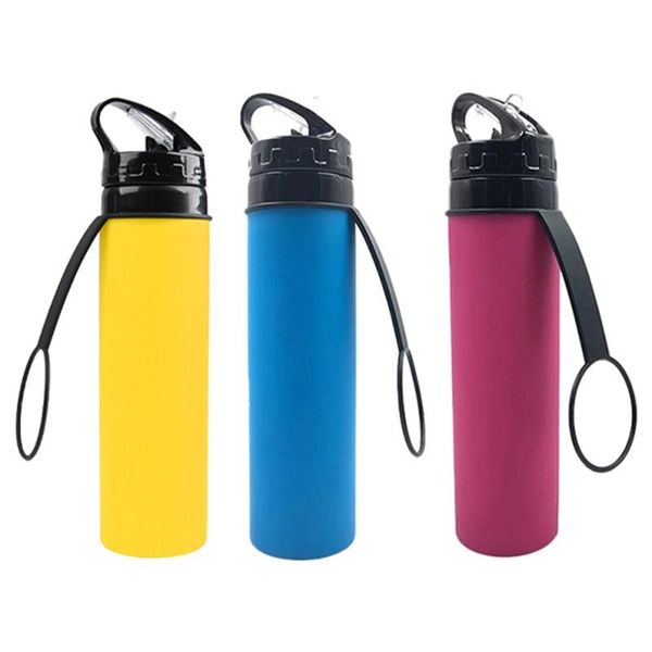 

water bottle sale collapsible portable leak-proof silicone kettle outdoor travel camping drink sport