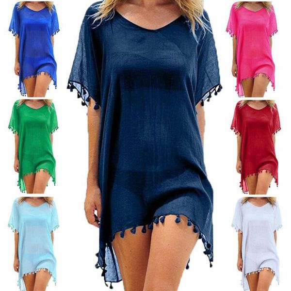 

meihuida women beach cover up lace hollow crochet tassel swimsuit dress ladies summer bathing suit beachwear tunic women's swimwear, White;black