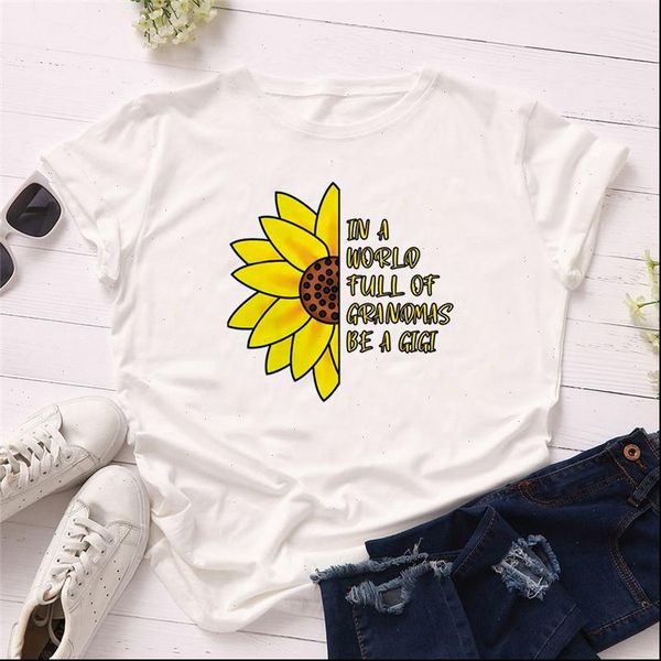 

short sleeve fashion aesthetics womens t shirts tshirts girls floral flower daisy print ullzang 90s tee top, White