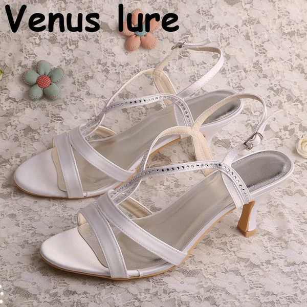

customized women shoes white sandals medium heel with crystals, Black