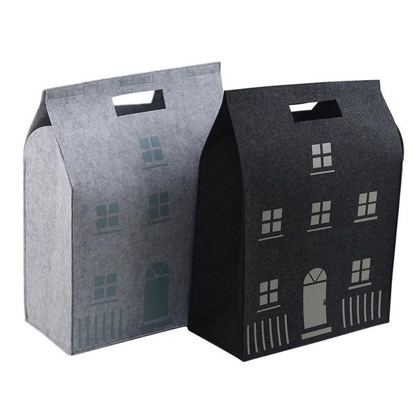 

storage bags swiss style toy house bag wool felt home decoration non-woven wash