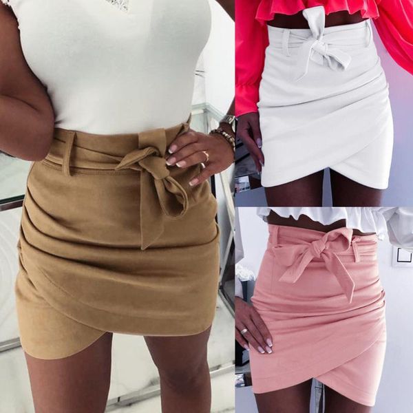 

skirts summer skirt womens bowknot solid mini beach fashion ladies pattern casual pencil jupe femme modis w425, Black