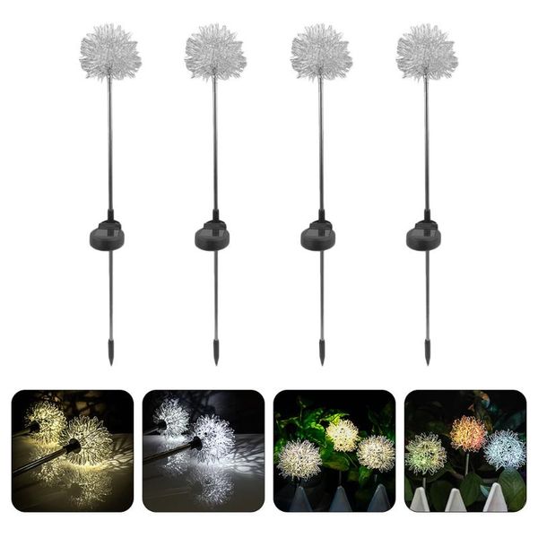 

lawn lamps 4 pcs dandelion shaped led garden stake lights ground insert lamp solar