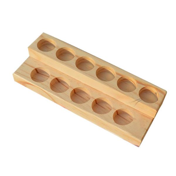 

storage boxes & bins 11 holes wooden essential oil tray handmade natural wood display rack demonstration station for 5-15ml bottles