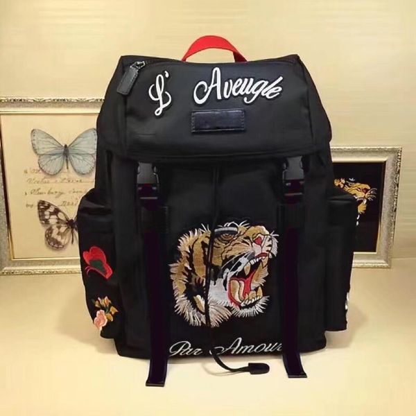 

classic italy tiger flower canvas embroidery backpack luxurys designers travel bag mans backpack business bag 429037
