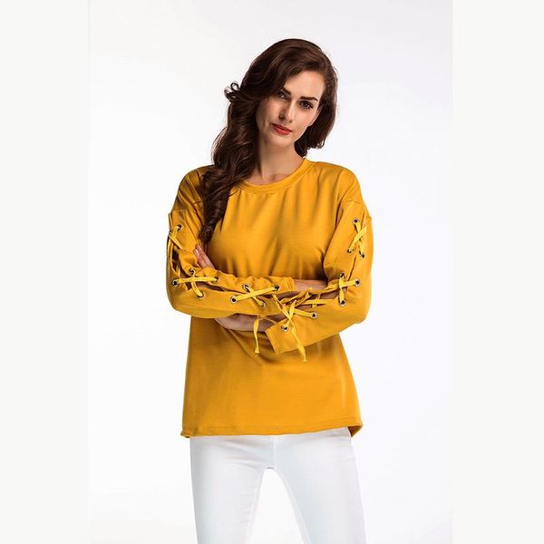 

women's hoodies & sweatshirts 2021 chic autumn spring lace up sweatshirt clothing brand design long sleeve casual, Black