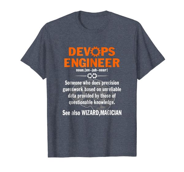

devops engineer definition funny gift t-shirt, White;black