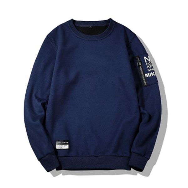 

mens round neck sweatshirts fashion korean version long sleeve pullover clothing designer male spring autumn casual loose hoodies, Black