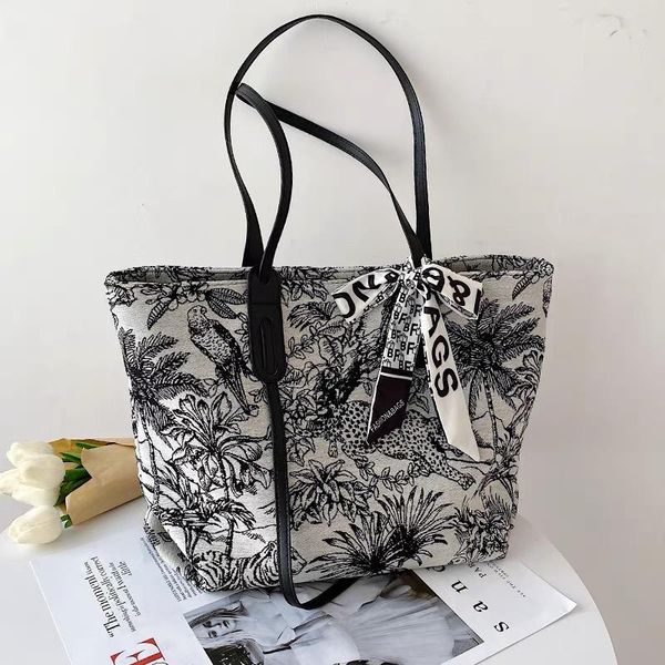 

evening bags luxury designer handbag large capacity shoulder for women vintage totes bag woman flower printing purses handbags