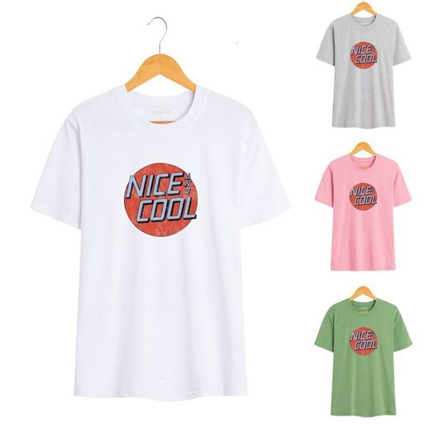 

women's t-shirt 2021 summer solid round neck casual loose short sleeve h9qw, White