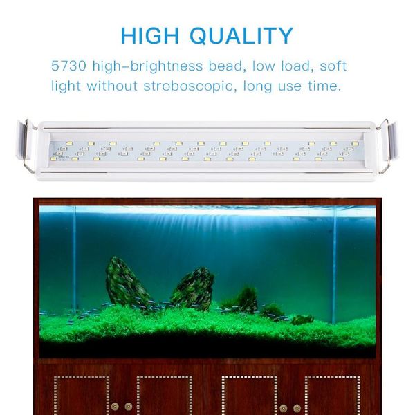 

aquariums lighting eu plug changing color aquarium led light dimable fish tank extensible luminaire adjustable 20/30/40/50cm