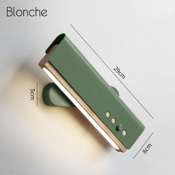 

wall lamp nordic wood sconce rotatable bedroom light living room decoration modern indoor led for home bedside