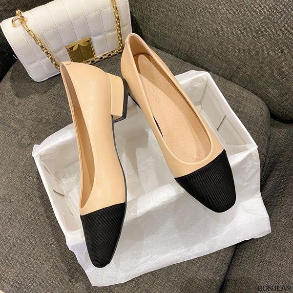 

dress shoes women genuine leather mid heel mary jane ladies pumps sheepskin luxury fashion mixed color, Black