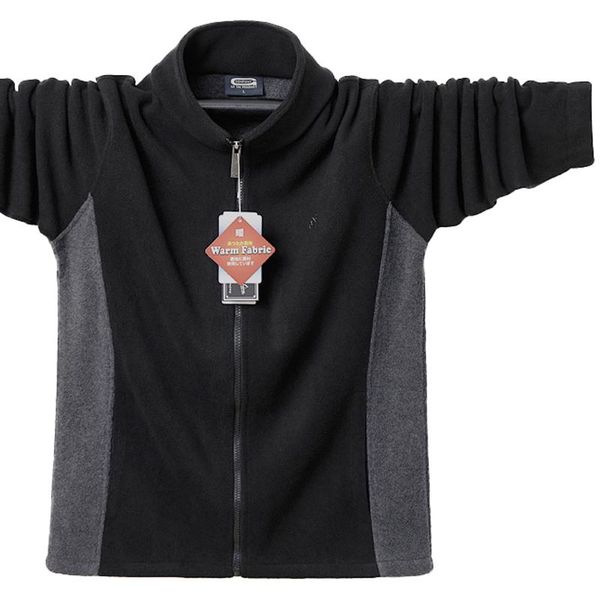 

men's jackets oversized 5xl zipper autumn winter workout fleece hoodie full zip wool warm thick coats, Black;brown