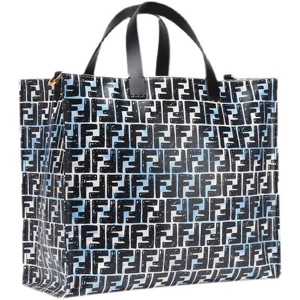 

ff letter blue large mommy shopping bag tote portable messenger bag tote denim canvas hand bags factory outlet