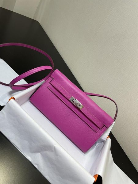 

evening bags luxury mini purse,20.5cm,brand wallet,fuchsia,purple colors,epsom leather,handmade quality, fast delivery