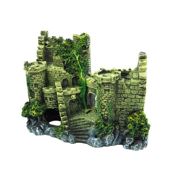 

decorations aquarium decor safe non toxic resin pollution-decorative ancient city wall landscape decoration for fish tank