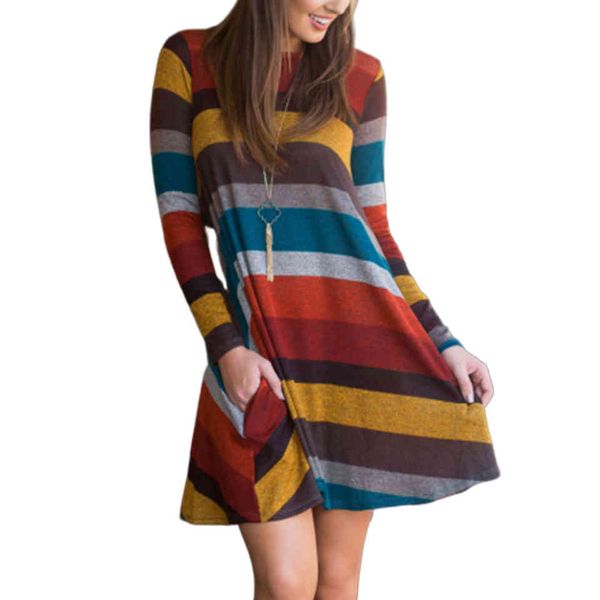 

striped horizontal wide rainbow raglan manga sukienka a line dressed female bathrobe femme 2021 clubwear mini colored dress, Black;gray