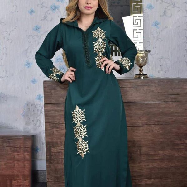 

ethnic clothing dubai hijab kaftan dress women embroidery floral 2021 moroccan jellaba riched fashion hooded elegant long sleeves maxi, Red