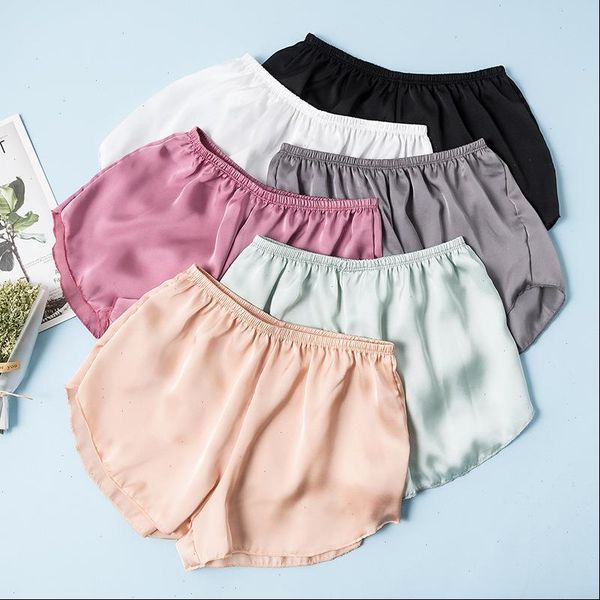 

womens shorts woman summer silk satin breathable under skirts casual underpants loose ladies drop, White;black