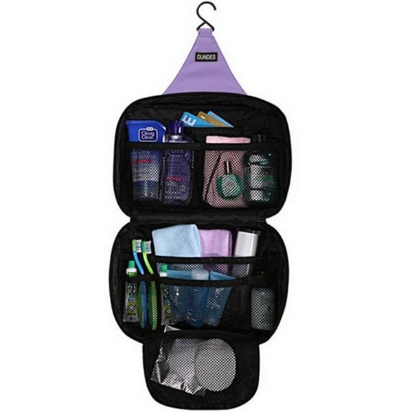 

portable hanging toiletry organizer bag foldable cosmetic makeup case storage waterproof traveling traval bags & cases