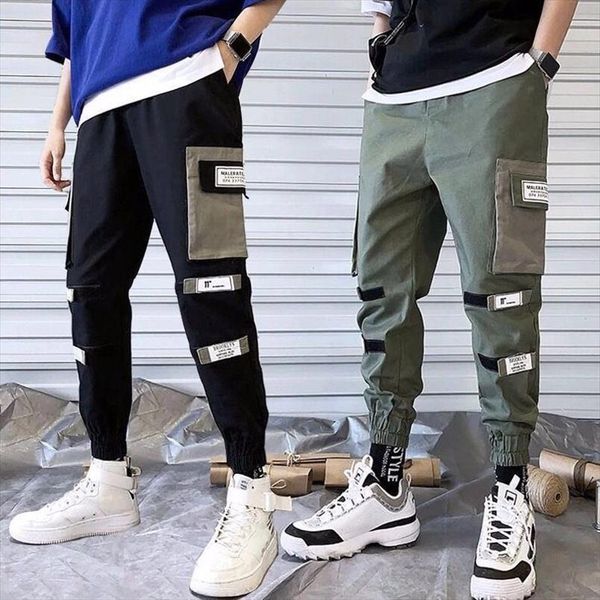 

man patchwork overalls joggers women pant designer harem hip hop, Black
