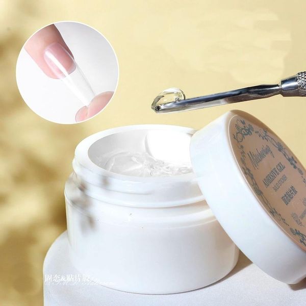 

nail gel 10ml/1box plate adhesive patch tool quick uv sticky for false nails solid clear, Red;pink