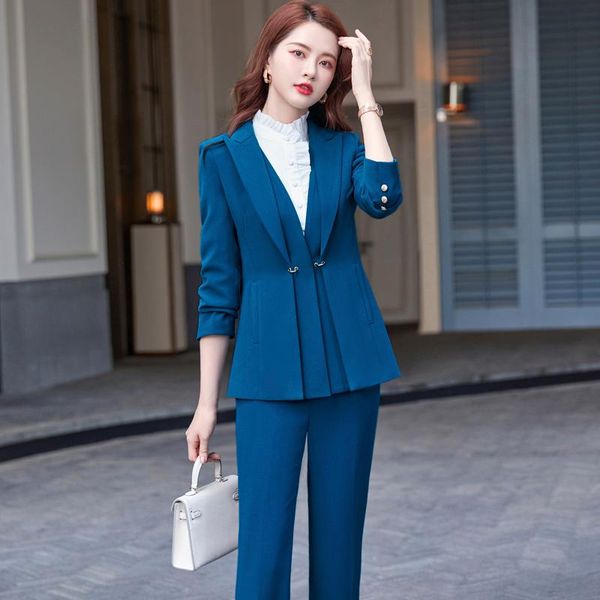 

women's two piece pants white autumn winter suit office professional jacket and set2 set pant suits for women