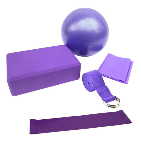 

5pcs/set lixada yoga ball set equipment include blocks stretching strap resistance loop band exercise balls