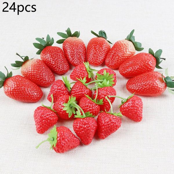 

decorative flowers & wreaths 20pcs lifelike red plastic artificial strawberrries for home office decoration strawberry high quality