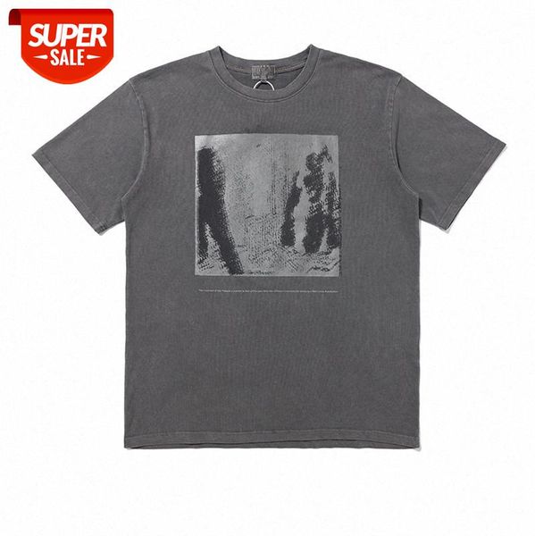 

trendy loose washed batik grey double shadow mountain pattern youth casual short sleeve #jq8n, White;black