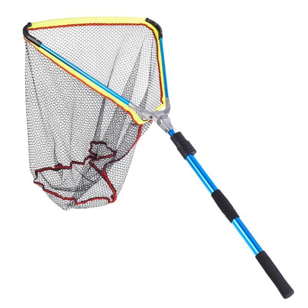 

inch fishing net aluminum landing fish with extending telescoping pole handle pesca accessories