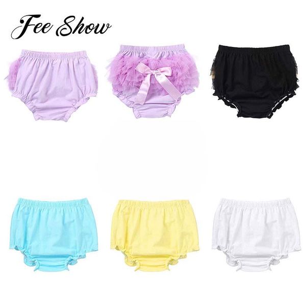 

shorts born baby girls summer elastic waistband lovely ruffle style solid color soft and comfy ftretch fabric underwear, Black