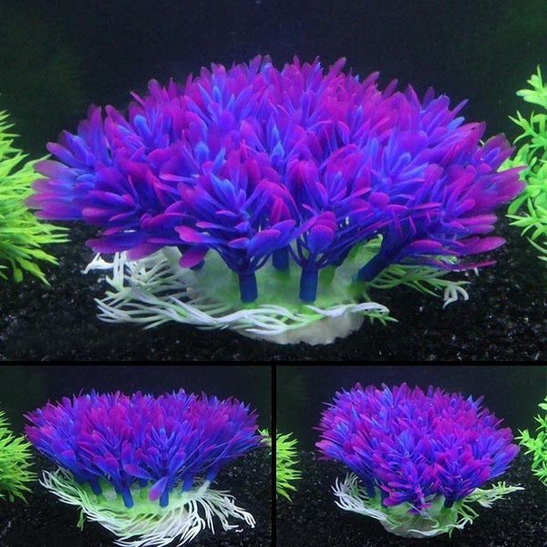 

purple artificial water grass plastic soft simulation plants aquarium landscape decor fish tank ornament decorations
