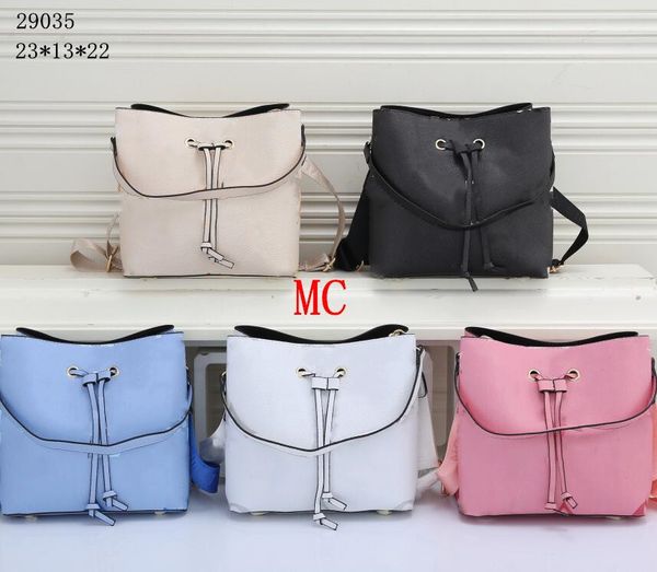 

women shoulder bag female leather fashion girl crossbody neck pouch wild bucket bags wide strap handbag