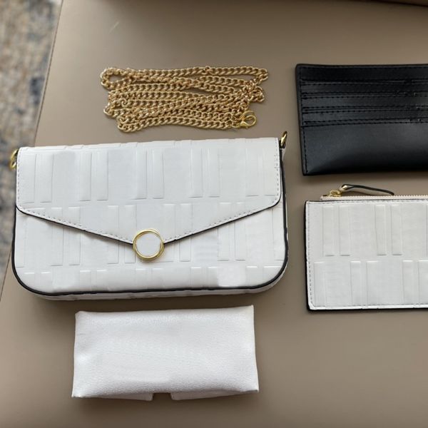 

women crossbody bag messenger handbag lady flap letter purse gold chain wallet three piece set large capacity