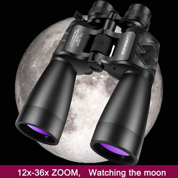 

borwolf 12-36x60 high magnification hd professional zoom binoculars 12-36 times telescope light night vision