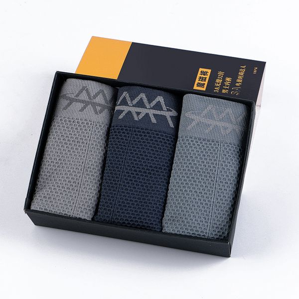 

tiktok new live air track seamless magnetic therapy gauze, magic magnet pants, men's box, Black;white