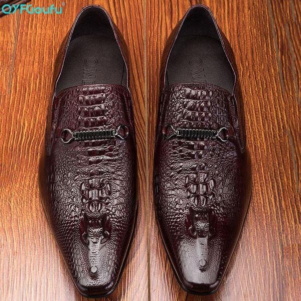 

dress shoes qyfcioufu men crocodile genuine cow leather wedding black wine red lace up pointed toe men's oxford
