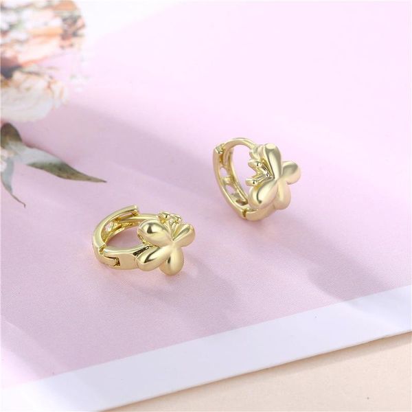 

hoop & huggie dainty metal gold color earrings female cute elf vintage hollow small butterfly for women fashion jewelry, Golden;silver