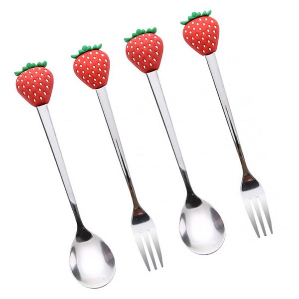 

chic fruit shaped fork spoon stainless steel tableware eating accessories forks