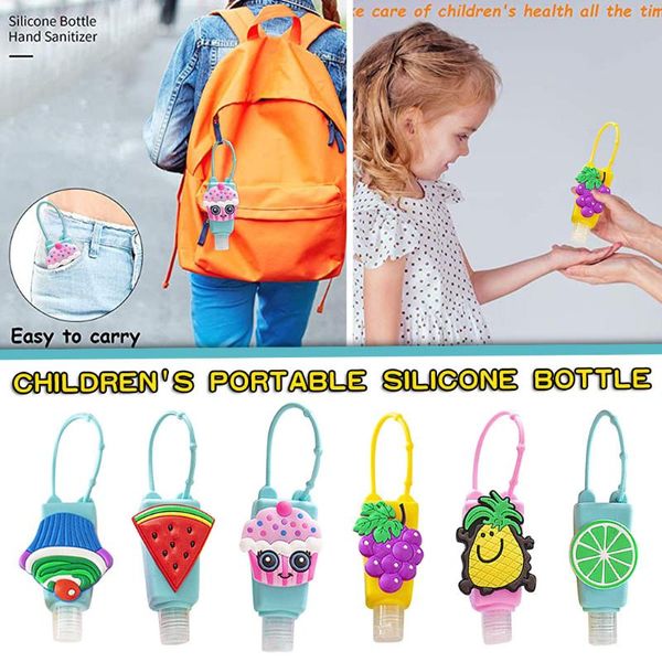 

hand sanitizer dispensing portable hang dispenser 30ml flip lid reusable bottles with keychain holder empty bottle cute storage & jars