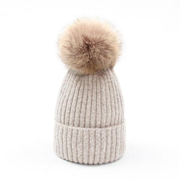 

beanie/skull caps 2021 winter beanies hat aldult wool ball knitted hats fashion pure color ladies warm for woolen bonnet beanie, Blue;gray