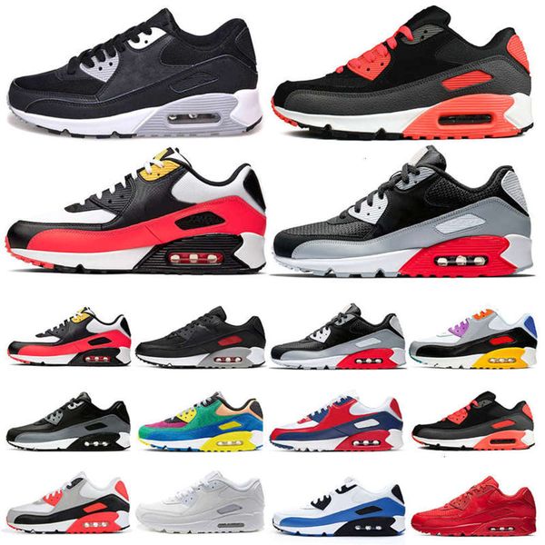

2021 men classic 90 mens and women running shoes sports trainer cushion surface breathable sport sneakers 36-45, Black