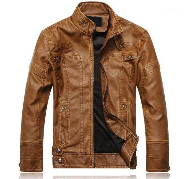 

men's fur & faux men motorcycle biker leather jacket mens jaqueta de couro masculina windbreak coats, Black