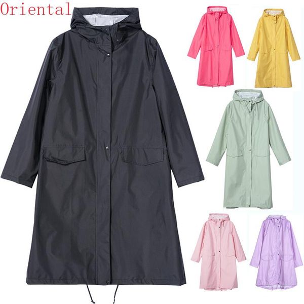 

raincoats long raincoat women men waterproof windproof hooded light rain coat ponchos jacket cloak female chubasqueros white inside