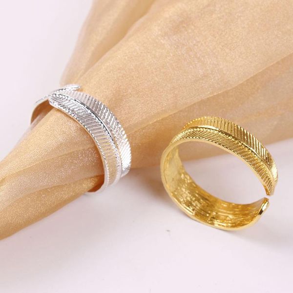 

silver gold leaves napkin buckle western restaurant ring for christmas wedding party table decoration wholesale rings