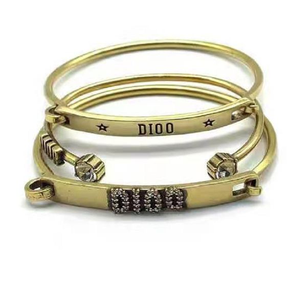 

design jewelry letter brass star for women's three piece folded open personality bracelet, Black