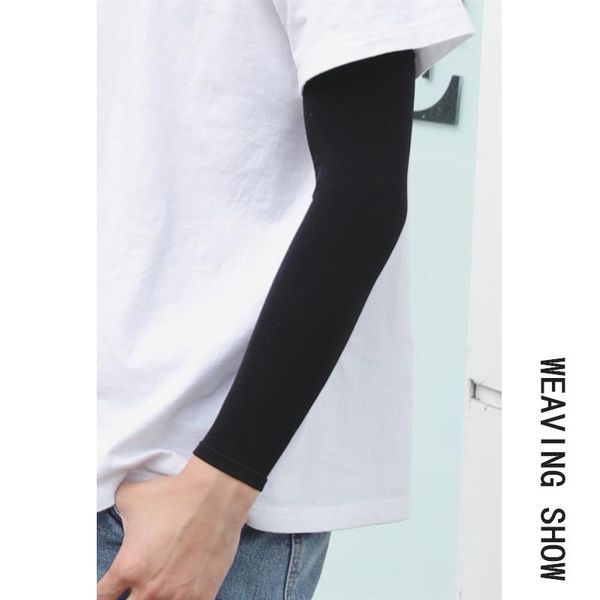 

summer sun protection ice sleeves men's women's uv arm gloves riding running basketball outdoor sports elbow & knee pads, Black;gray